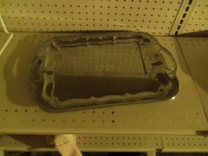 Serving trays 2 plastic, 1 glass, 1...