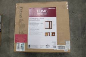 lot 3 image: Home Decorators Collection 23 Framed Surface Mount Medicine Cabinet Chestnut