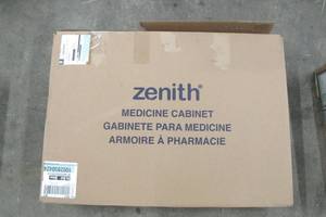 lot 5 image: 23.25 in. W x 18.63 in. H x 5.88 in. D Surface Mount Lighted Frameless Bi-View Medicine Cabinet in White