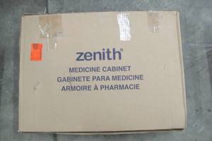 lot 6 image: 23.25 in. W x 18.63 in. H x 5.88 in. D Surface Mount Lighted Frameless Bi-View Medicine Cabinet in White