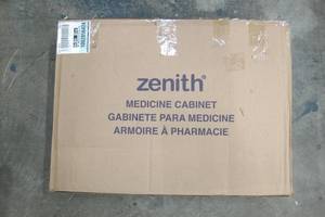 lot 7 image: 23.25 in. W x 18.63 in. H x 5.88 in. D Surface Mount Lighted Frameless Bi-View Medicine Cabinet in White