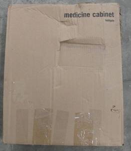 lot 19 image: 16 in. W x 20 in. H X 4 in. D Recessed or Surface Mount Frameless Beveled Bathroom Medicine Cabinet
