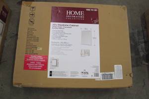 lot 33 image: 22 in. W x 27-58 in. H Fog Free Frameless Surface-Mount Bathroom Medicine Cabinet in White