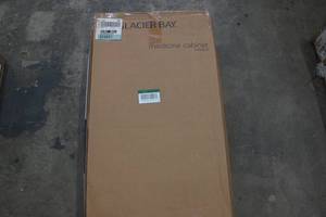 lot 40 image: 16 in. W x 25-78 in. H x 4-12 in. D Recessed or Surface Mount Frameless Beveled Bathroom Medicine Cabinet