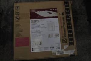 lot 42 image: 24-12 in. W x 25-34 in. H Fog Free Framed Recessed or Surface-Mount Bi-View Bathroom Medicine Cabinet in White