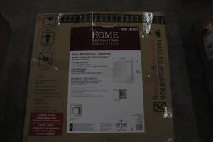 lot 45 image: 24-316 in. W x 24-316 in. H Fog Free Framed Surface-Mount Tri-View Bathroom Medicine Cabinet in White