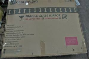 lot 49 image: 36-38 in. W x 30-316 in. H Frameless Surface-Mount Tri-View Bathroom Medicine Cabinet