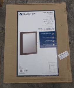 lot 63 image: Delridge 22 in. W x 30 in. H x 6 in. D Framed Surface-Mount Modular Bathroom Medicine Cabinet in Chocolate