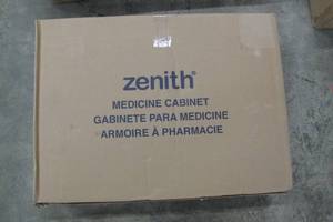 lot 70 image: 23.25 in. W x 18.63 in. H x 5.88 in. D Surface Mount Lighted Frameless Bi-View Medicine Cabinet in White