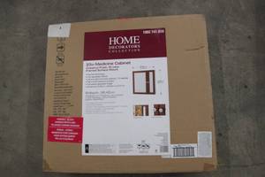 lot 76 image: Home Decorators Collection 23 Framed Surface Mount Medicine Cabinet Chestnut