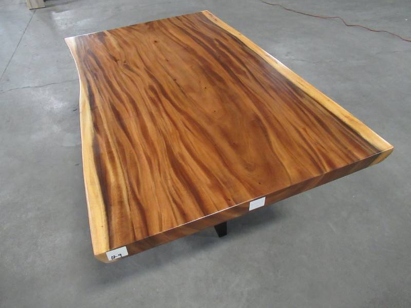 lot 3 image: Solid Wood Live Edge Walnut Dining Table (60362362) With Metal T Bases (MTBD). Approximate Dimensions 60 x 36 x 2 14 - LOW RESERVE OF $400.00