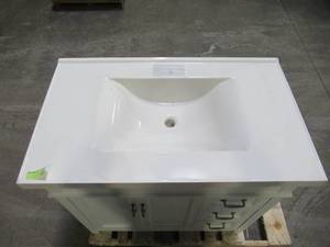 lot 103 image: Foremost Ashburn 36 in. W x 21.75 in. D Vanity Cabinet in White ASWA3621DL