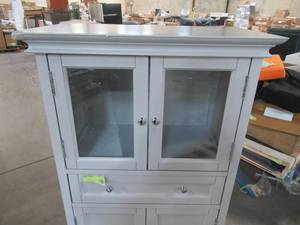 lot 109 image: Home Decorators Collection Hampton Harbor 25 in. W 4-Door Tall Cabinet in Dove Grey 4772910270