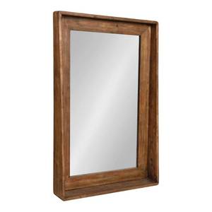 lot 314 image: Kate & Laurel Medium Rectangle Brown Neo-Classical Mirror (36.5 in. H x 23.75 in. W), 214568.