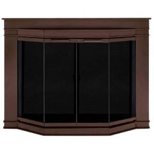 lot 316 image: Pleasant Hearth Grantham Medium Glass Fireplace Doors, GL-7701.