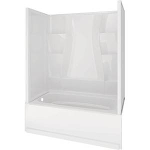 lot 400 image: Delta Classic 400 32 in. x 60 in. x 80 in. Standard Fit Bath and Shower Kit with Left-Hand Drain in White, BVS400L