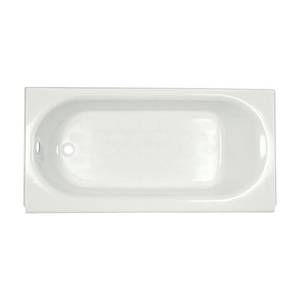 lot 410 image: American Standard Princeton 5 ft. Americast Left-Hand Drain Bathtub in White, 2392.202.020 - Enamel Damage RH Corner by Tile Flange.