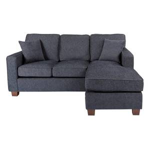 lot 419 image: OSP Home Furnishings Russell Sectional in Navy Fabric with 2-Pillows and Coffee Legs, RSL55-N17 - May be Missing PillowsCushion(s)