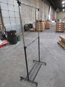 lot 322 image: Rolling Adjustable Clothing Rack.