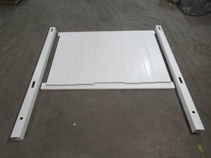 lot 136 image: Weatherables Pembroke 6 ft. H x 8 ft. W White Vinyl Privacy Fence Panel Kit (PWPR-T&G11.3-6X8). Includes two 108 x 5 x 5 Line Post Sleeves (LWPT-LINE-5X108).