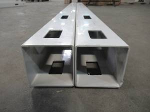 lot 156 image: 2 Total - Weatherables Pembroke 9 ft. (5 in. x 5 in.) White Vinyl Privacy Fence Line Posts PWPR-T&G11.3-6X8