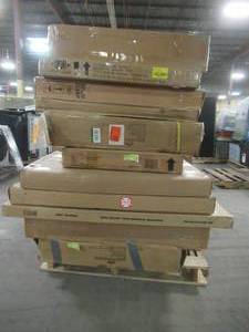 lot 200 image: WHOLESALE MIXED PALLET OF MISCELLANEOUS MEDICINE CABINETS AND HOME DECOR