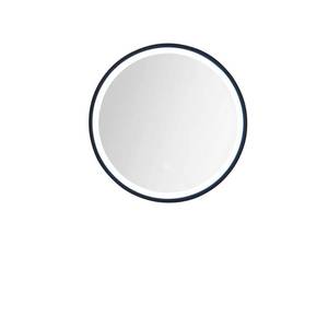 lot 334 image: James Martin Cirque 16 in. W x 16 in. H Framed Rectangular LED Light Bathroom Vanity Mirror in Matte Black, 933-M16-MBK