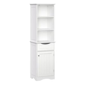 lot 336 image: Riverridge Home Ashland 16-12 in. W x 60 in. H Bathroom Linen Storage Tower Cabinet in White, 06-082