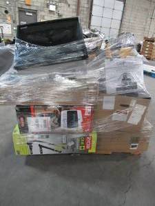 lot 426 image: WHOLESALE MIXED PALLET OF MISCELLANEOUS FURNITURE, BUILDING MATERIALS, TOOLS AND MORE