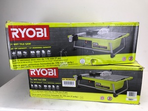 lot 5 image: Ryobi 7 Wet Tile Saws (Lot of 2)