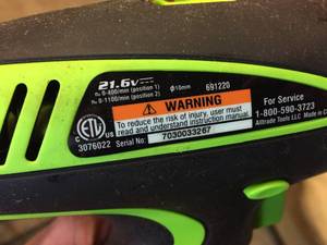 lot 70 image: Kawasaki 21.6 Volt Rechargeable Drill