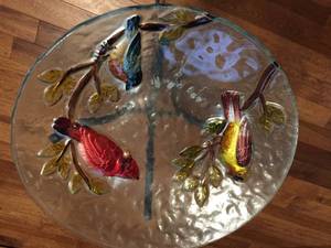 lot 132 image: Painted Glass Bird Bath