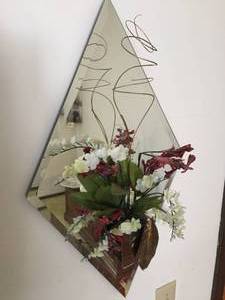 lot 148 image: Floral Mirrored Wall Hanging