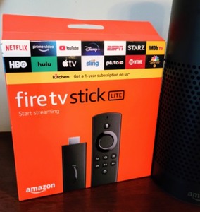 lot 7 image: Pair of New Amazon Firesticks & Alexa Device
