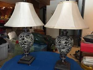 lot 188 image: Two Matching Metal Table Lamps