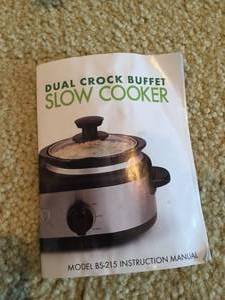 lot 200 image: Dual Crock Slow Cooker