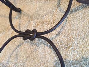 lot 202 image: Rod Iron Table with Glass Top