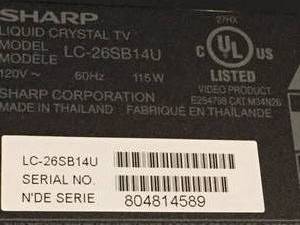 lot 206 image: Sharp Liquid Crystal TV