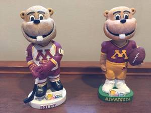 lot 236 image: Two Goldy Gopher Bobbleheads and A Gophers Football