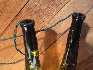 lot 246 image: Two Tall Decorative Lighted Wine Bottles
