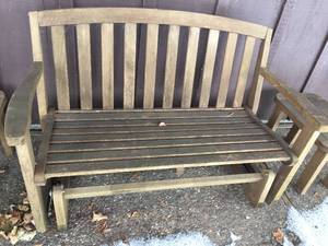 lot 253 image: Wooden Glider and Two Tables