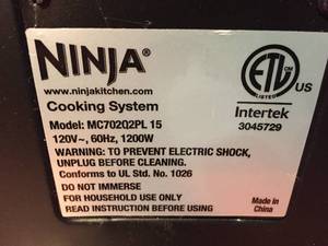 lot 260 image: Ninja Cooking System