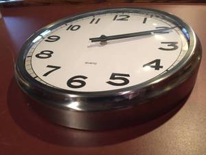lot 280 image: Silver IKEA Quartz Battery Operated Wall Clock