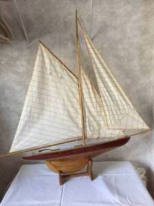 lot 299 image: Wooden Sailboat Model