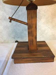 lot 307 image: Wooden Handmade Table Lamp