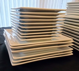 lot 45 image: Variety of White Square Plates