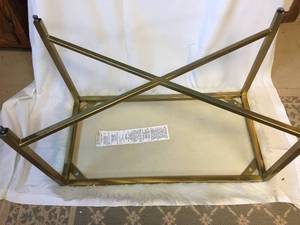 lot 430 image: Brass Marque Impex table With Fur Top
