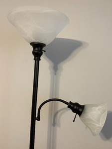 lot 121 image: Floor Lamp with Two Glass Shades