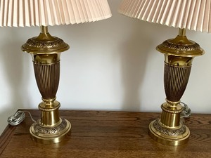 lot 127 image: Pair of Brass Table Lamps
