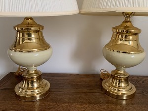 lot 125 image: Pair of Brass Table Lamps